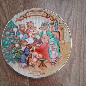 Avon Christmas Bear Family Plate